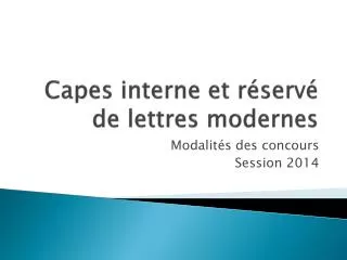 capes interne et r serv de lettres modernes