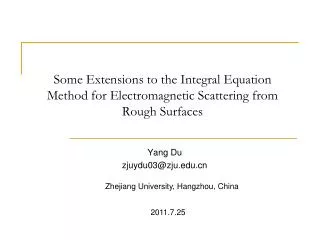 Some Extensions to the Integral Equation Method for Electromagnetic Scattering from Rough Surfaces