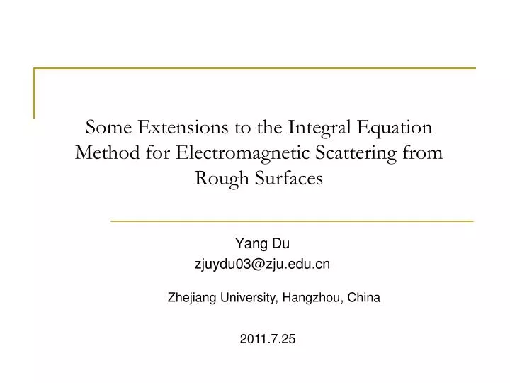 some extensions to the integral equation method for electromagnetic scattering from rough surfaces