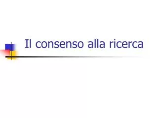 il consenso alla ricerca