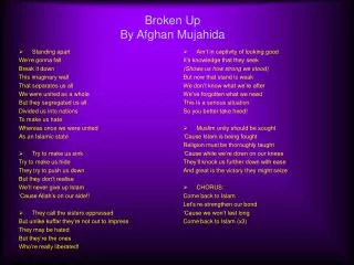 Broken Up By Afghan Mujahida