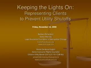Keeping the Lights On: Representing Clients to Prevent Utility Shutoffs