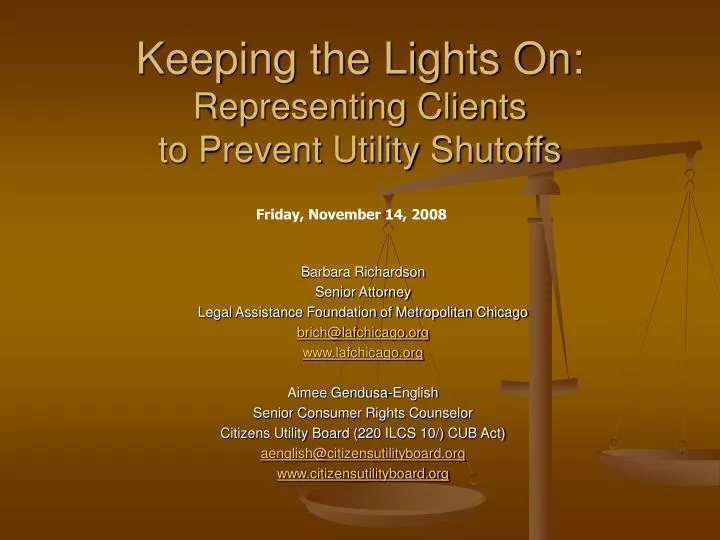 keeping the lights on representing clients to prevent utility shutoffs