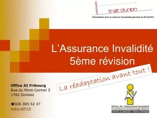 l assurance invalidit 5 me r vision