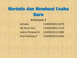 merintis dan membuat usaha baru