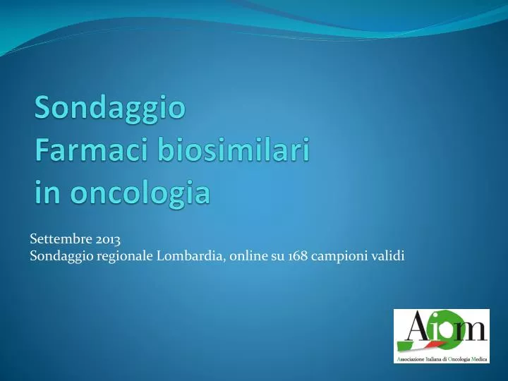 sondaggio farmaci biosimilari in oncologia