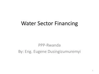 Water Sector Financing