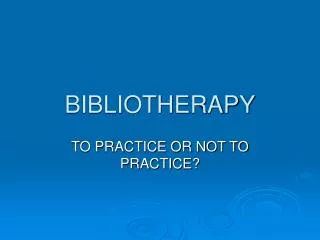 BIBLIOTHERAPY