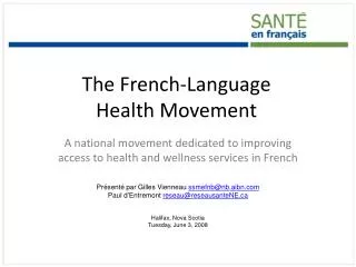 the french language health movement
