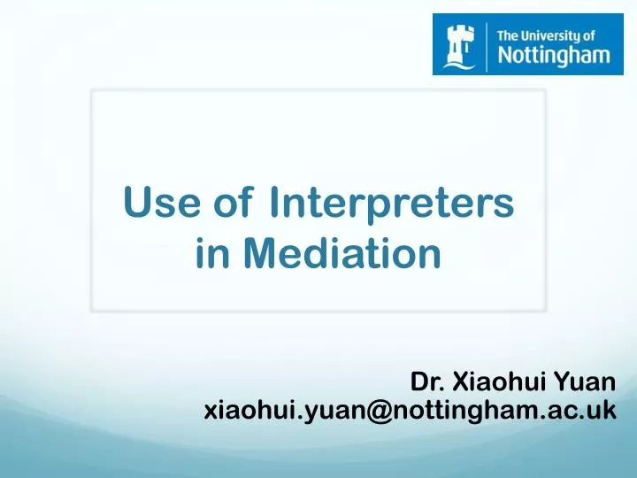 use of interpreters in mediation