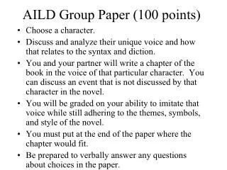 AILD Group Paper (100 points)