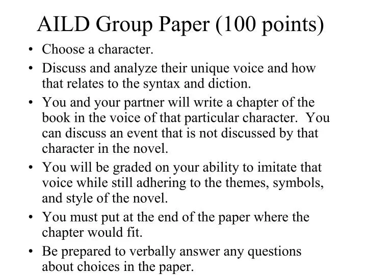 aild group paper 100 points