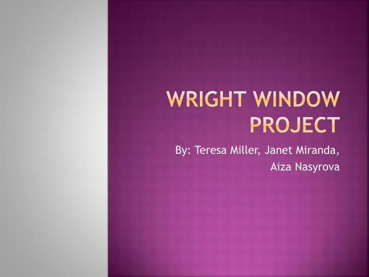 wright window project
