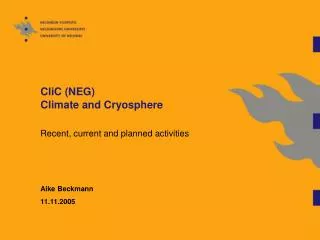 CliC (NEG) Climate and Cryosphere