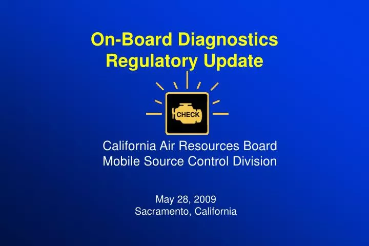 on board diagnostics regulatory update