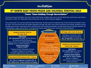 6 th NORTH EAST YOUTH PEACE AND CULTURAL FESTIVAL 2013