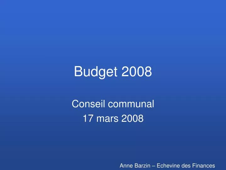budget 2008