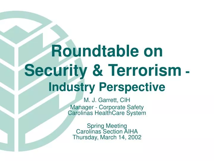 roundtable on security terrorism industry perspective
