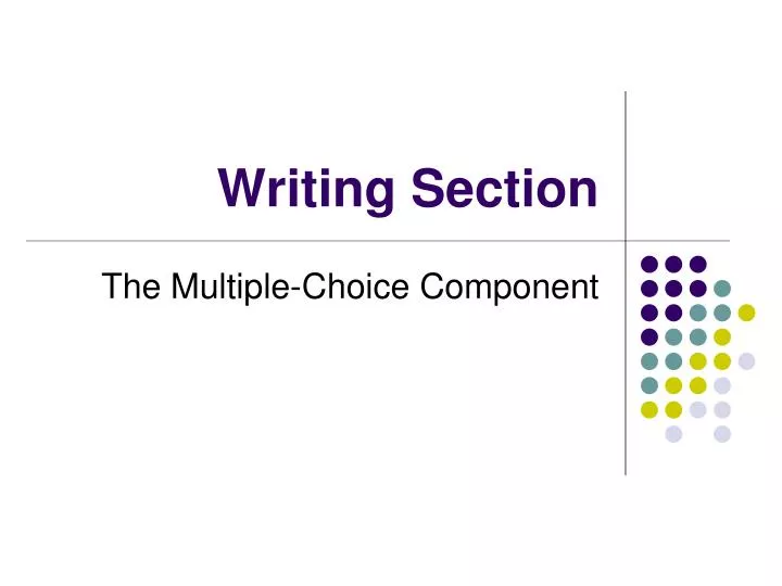 writing section