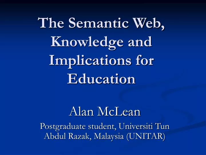 the semantic web knowledge and implications for education