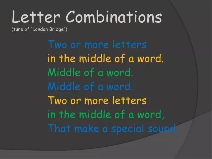 letter combinations tune of london bridge