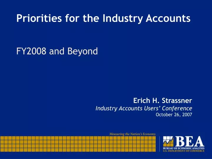 priorities for the industry accounts