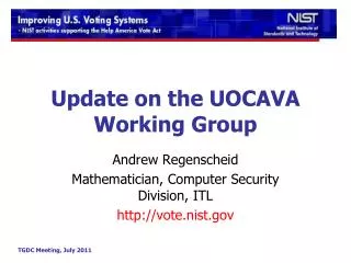 Update on the UOCAVA Working Group