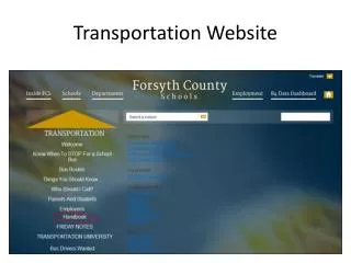 Transportation Website
