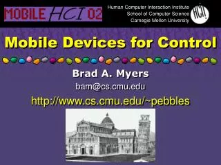 Mobile Devices for Control