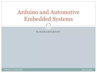 Arduino and Automotive Embedded Systems