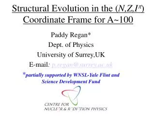 Structural Evolution in the ( N,Z,I p ) Coordinate Frame for A~100