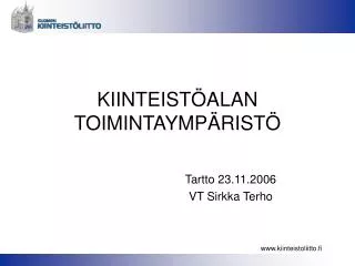 kiinteist alan toimintaymp rist