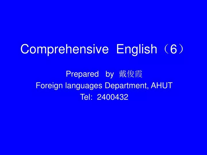 comprehensive english 6