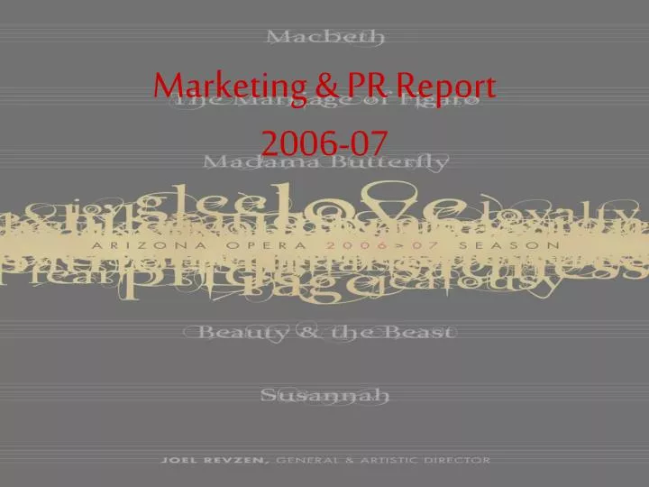 marketing pr report 2006 07