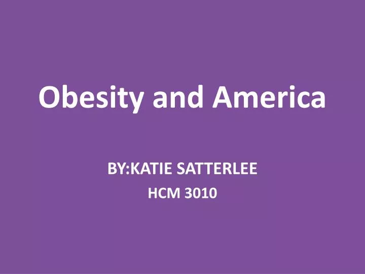 obesity and america