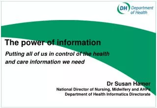 Putting all of us in control of the health and care information we need