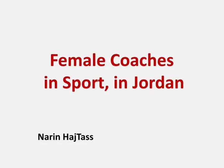 female coaches in sport in jordan