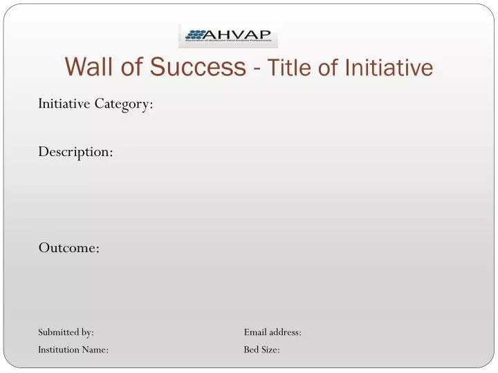 wall of success title of initiative
