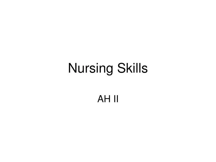 nursing skills