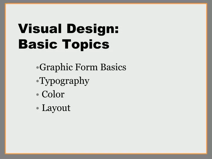 visual design basic topics