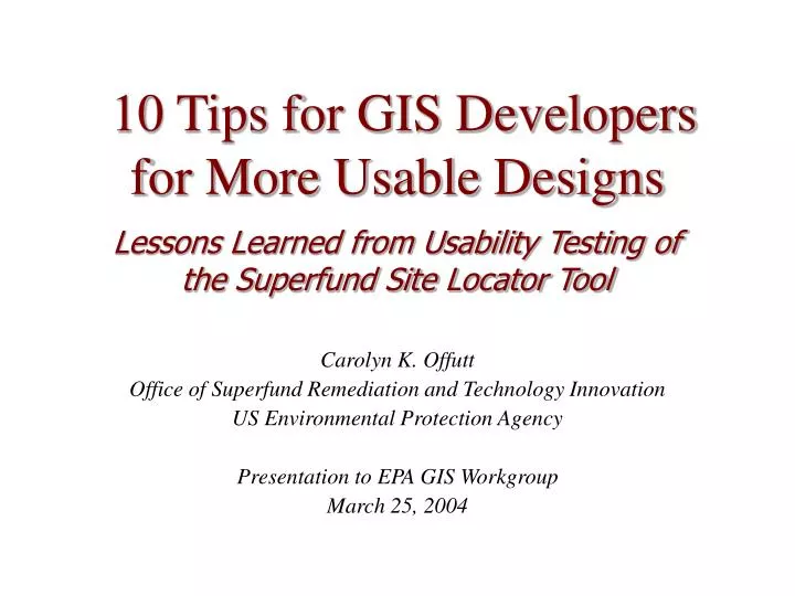 10 tips for gis developers for more usable designs