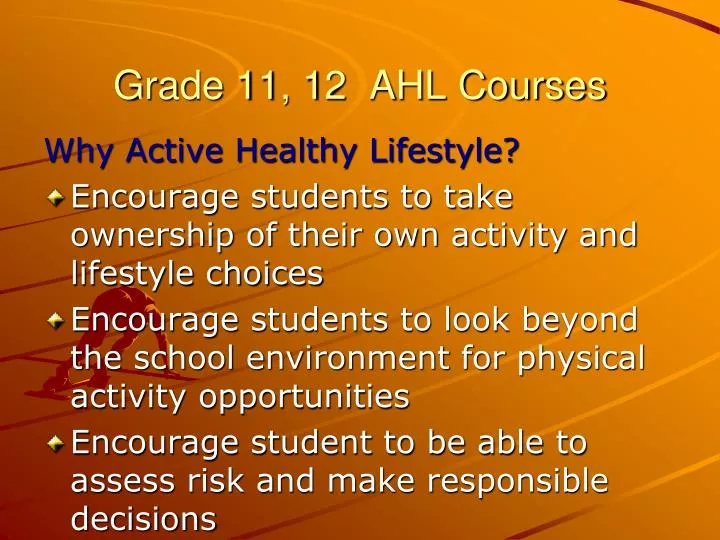 grade 11 12 ahl courses