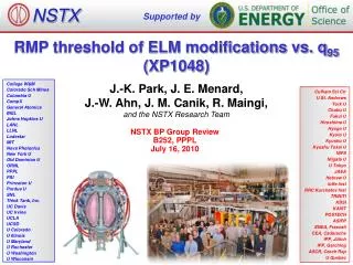 RMP threshold of ELM modifications vs. q 95 (XP1048)