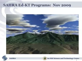 SAHRA Ed-KT Programs: Nov 2009