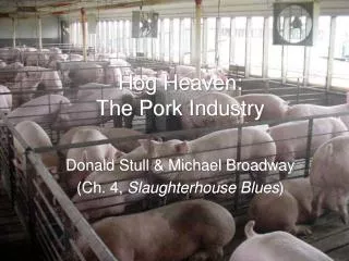 Donald Stull &amp; Michael Broadway (Ch. 4, Slaughterhouse Blues )
