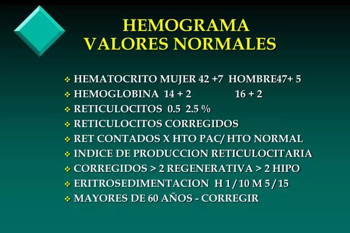 hemograma valores normales