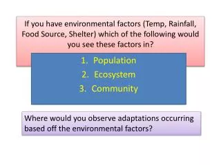 Population Ecosystem Community