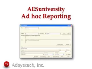 AESuniversity Ad hoc Reporting