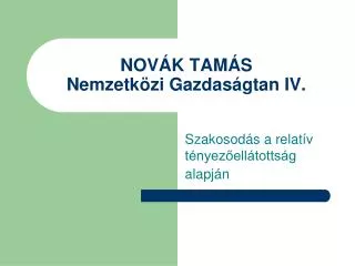 nov k tam s nemzetk zi gazdas gtan iv