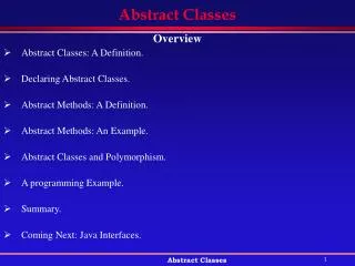 Abstract Classes